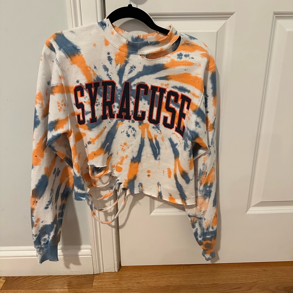 Syracuse Game Day Tie Dye Cropped Sweatshirt Size: XS